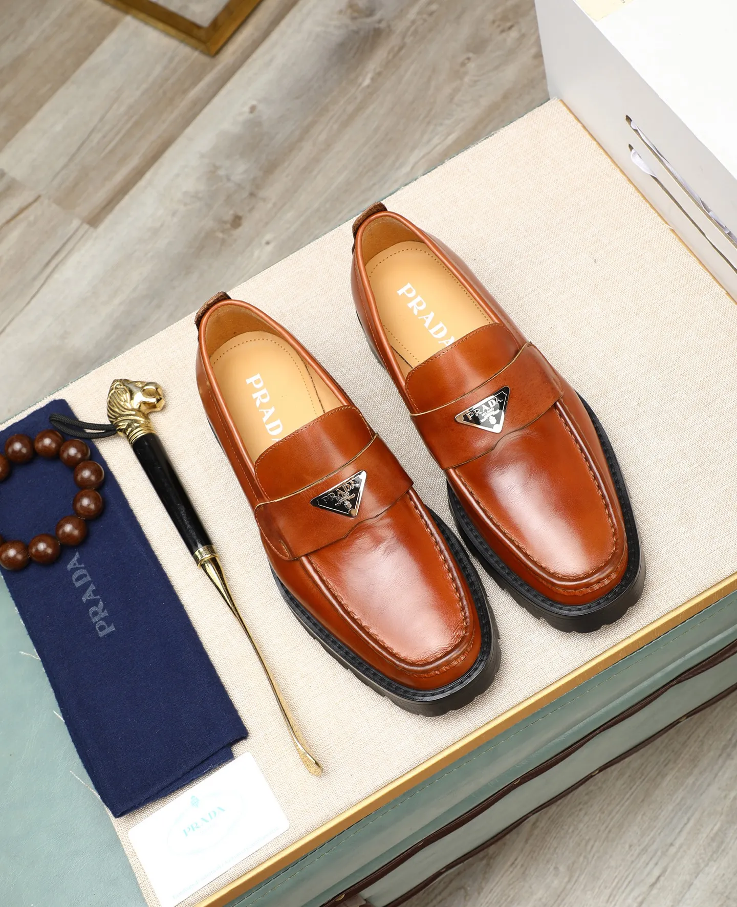 Men's men's shoes 💰540 (water-dyed cow leather) 📛📛PRADA high-end 20 counter latest model formal business leather shoes 👔 original version of the highest quality! Imported from Italy🇮🇹First layer calfskin fabric➕Cowhide lining Original outsole Formal size: 38➖45